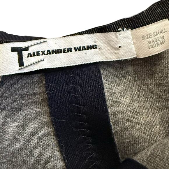 Alexander Wang Navy Blue Black Pleated Neoprene Scuba Mini Racerback Dress sz S - Picture 7 of 11